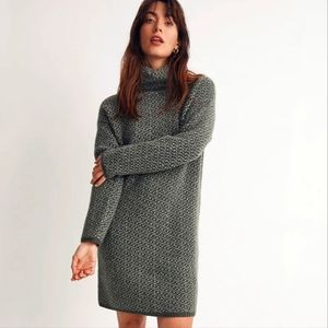 Madewell Oversized Turtleneck Wool Blend Sweater Dress in Geo Print NWT Size XL